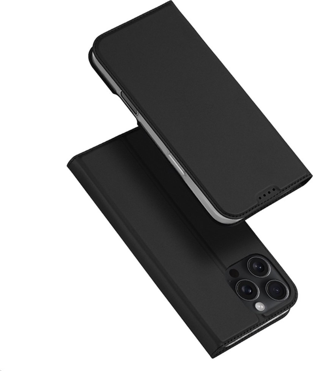 Dux Ducis Geschikt voor iPhone 16 Pro hoesje - Slim bookcase - Zwart