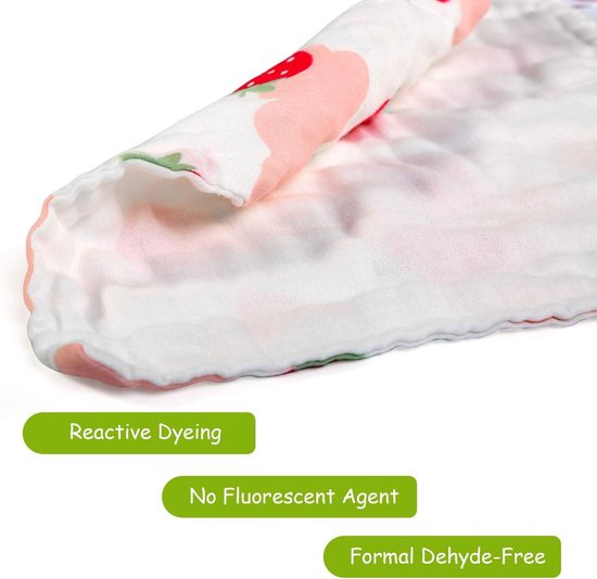BelleStyle Muslin Washcloths Baby Towels Natural Organic Cotton - Soft Newborn Baby Towel Sensitive Skin - 10 Pieces hydrofiele washandjes — afbeelding 5