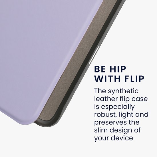 kwmobile e-reader hoesje geschikt voor Kobo Clara BW / Colour hoes - E reader flip case met magnetische sluiting - Ereader cover in lavendel — afbeelding 4