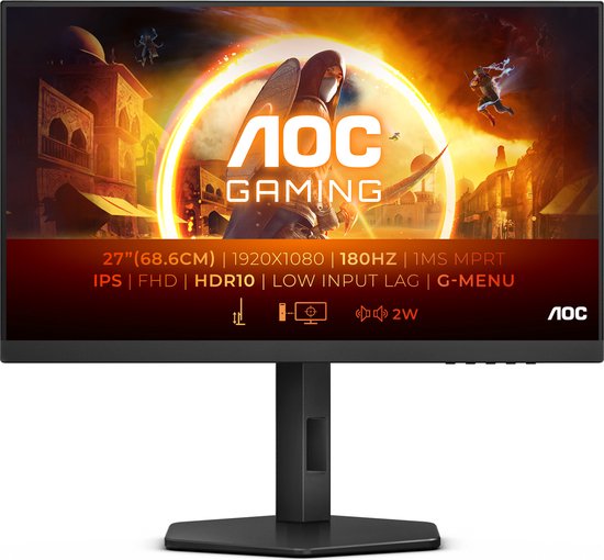 AOC 27G4X – Full HD Fast IPS Gaming Monitor – 180hz – 27 inch