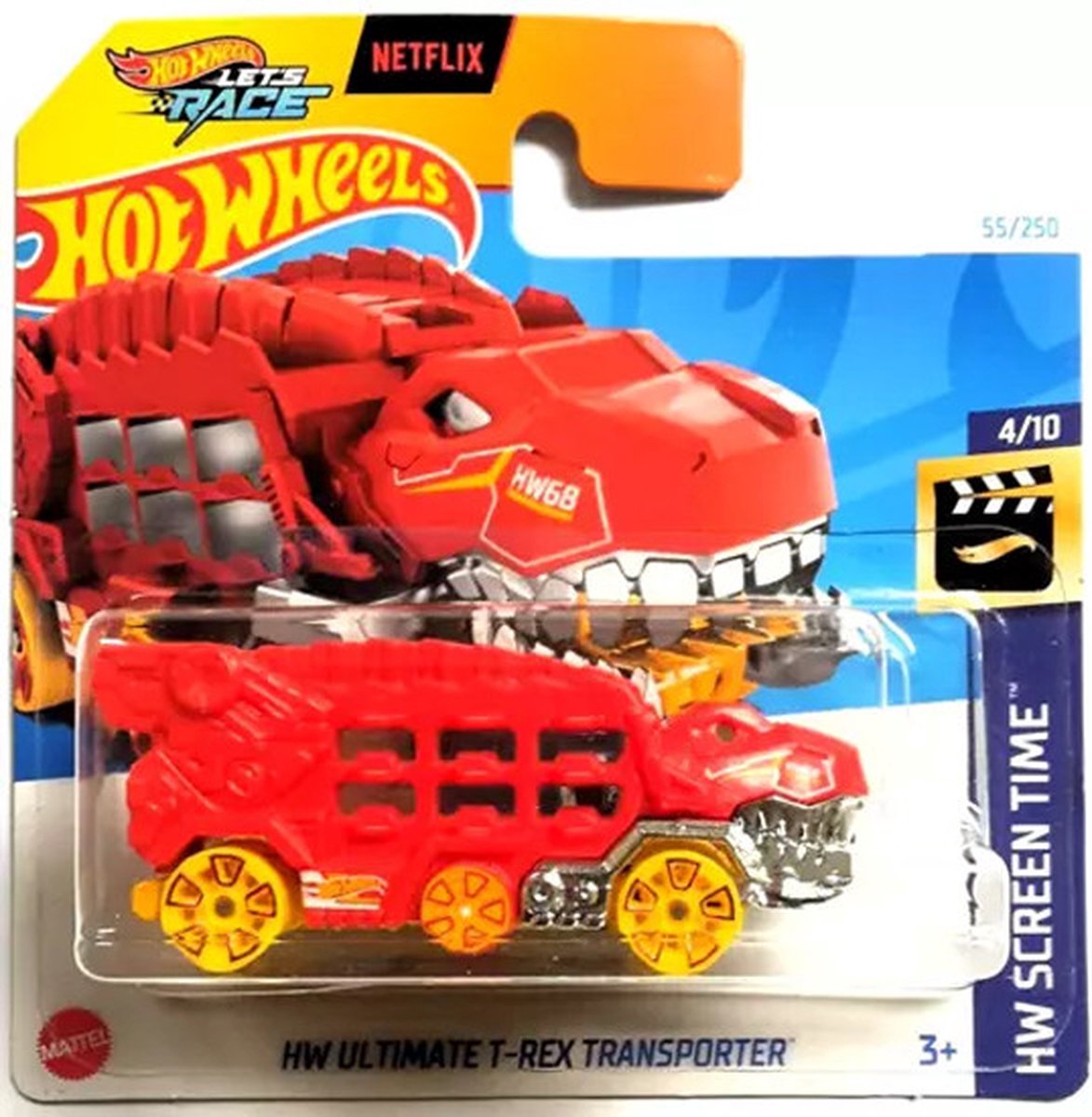 Hot Wheels ULTIMATE T-REX TRANSPORTER 55 250 RED1:64 HW SCREEN TIME 4 10