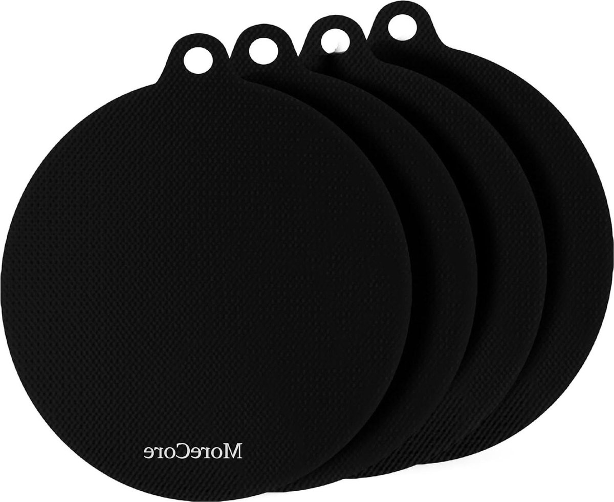 Beschermingsmat inductiekookplaat - Inductiebescherming mat - Inductie afdekplaat - Pannen onderzetter - Set van 4 - 22 cm - Zwart