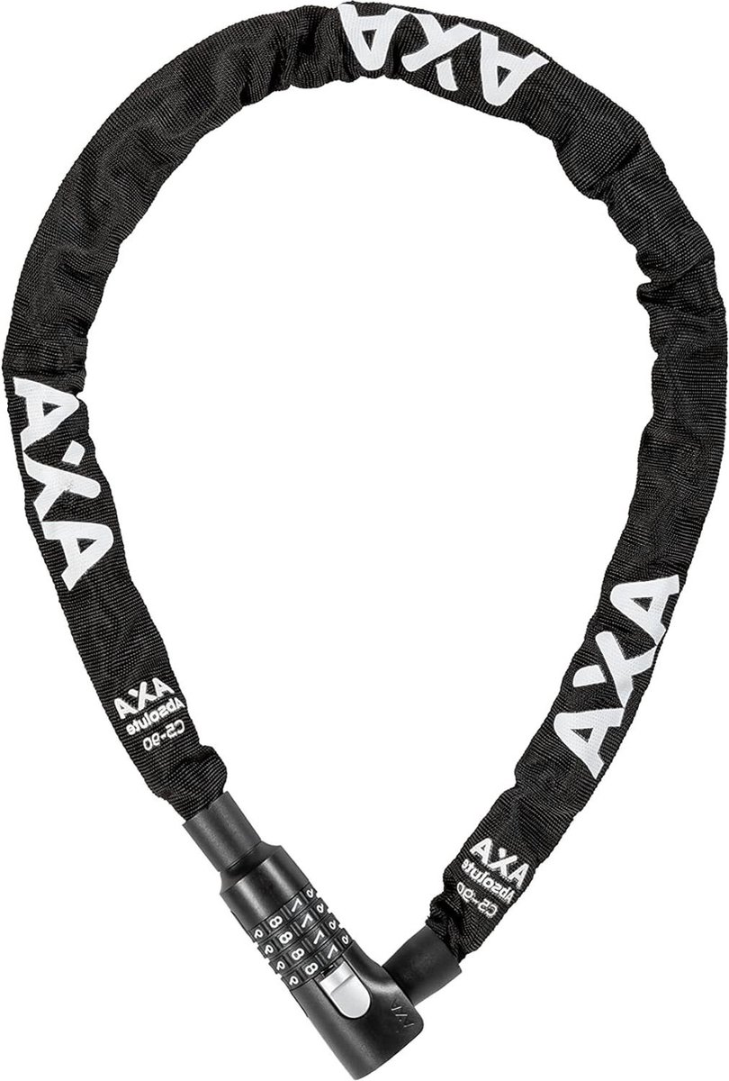Fietsslot cijferslot veiligheidsniveau 7 stalen schakels 5 mm lengte 90 cm zwarte polyester hoes - hoge kwaliteit veiligheidsslot