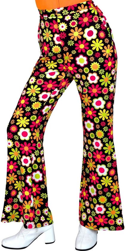 Foto: Flared broek 60 s bloemen dames maat l xl