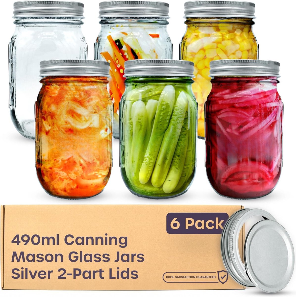 Equivera Overnight Oats Potjes - Muesli Beker - Mason Jar - Havermout - Set - Must have voor jouw ontbijt