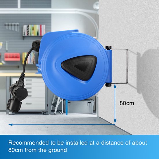 Poppstar Enrouleur de Câble Automatique 20m 2m (max. 2500W) Auto