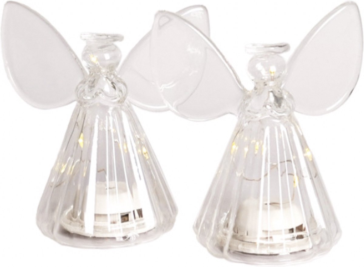 Sirius Home - Iris angel engel - kerst - H10cm - 5LED - Clear - 2 stuks
