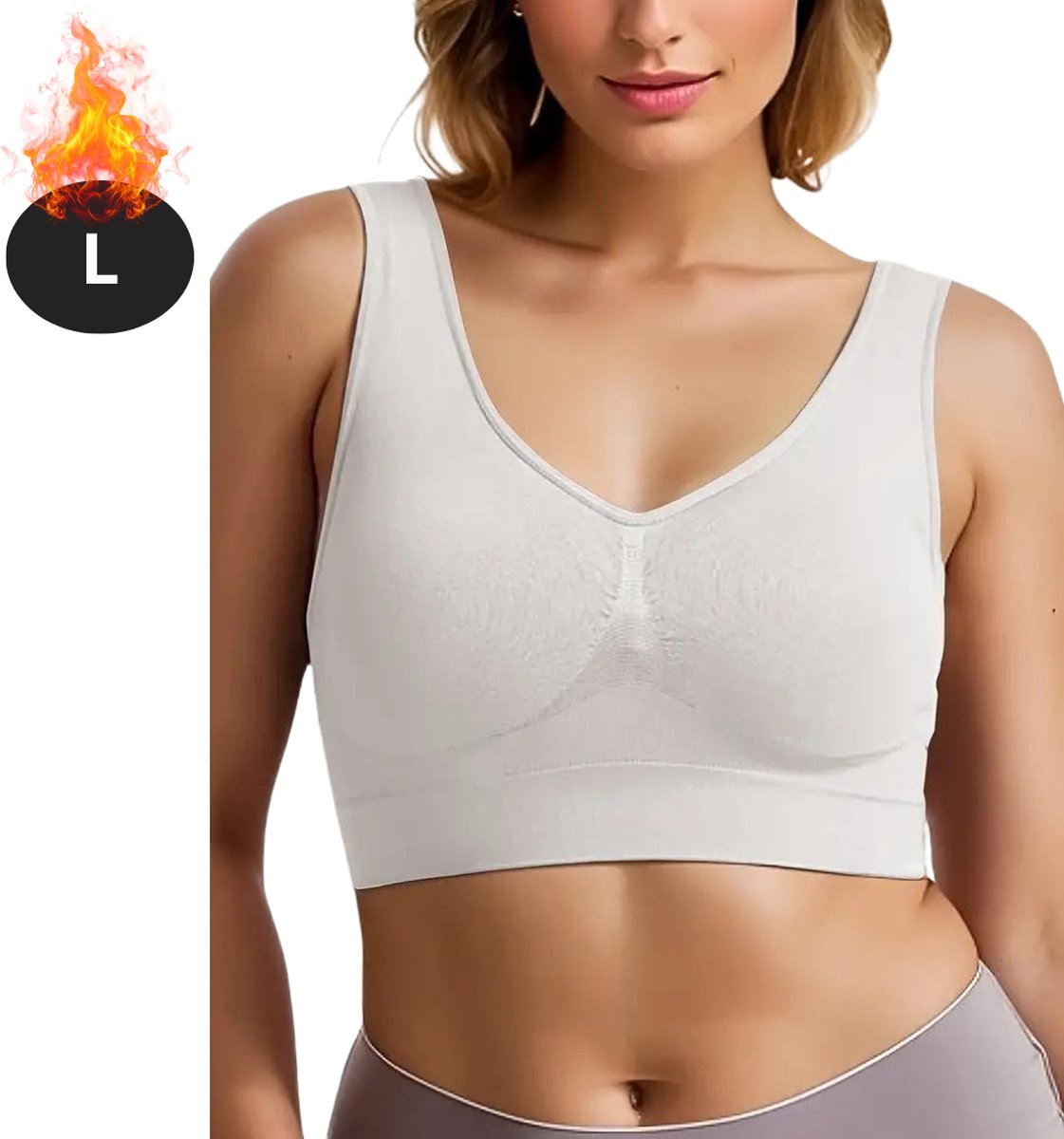 Livano BH Zonder Beugel - Zonder Bandjes - Push-up Bh's - Comfort Beha - Gemengd - Comfortabel - Ivoorwit