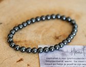 Hematiet Armband, 6mm, edelsteen - Perfect cadeau voor mannen en vrouwen - Inclusief uitleg - Spiritueel - Hematite - Bescherming - Kalmerend - Zelfvertrouwen - Malende gedachten - Slaapproblemen - Moed - 100% NATUURLIJK