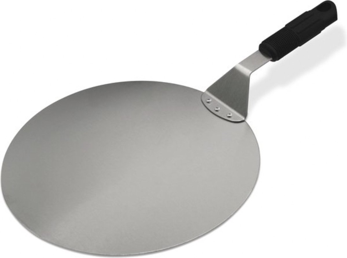 Burnic Pizzaschep RVS - Rond - Voor BBQ en oven - Pizzaspatel - PVC Handvat - Ø30 cm