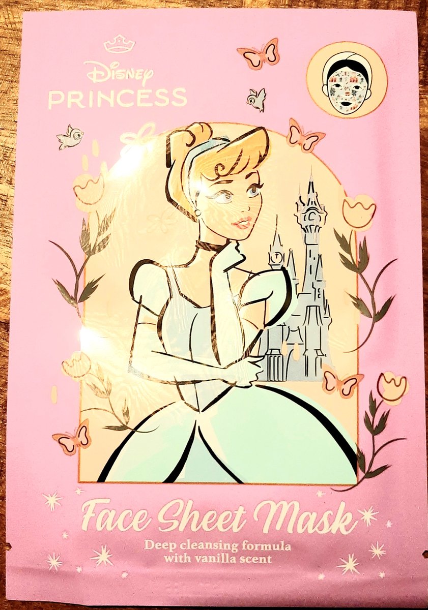 Goedkoopste Disney Princess - face sheet mask - tissue masker - gezichtsmasker - Cinderella Assepoester - diepreinigend met vanille vanilla - vegan