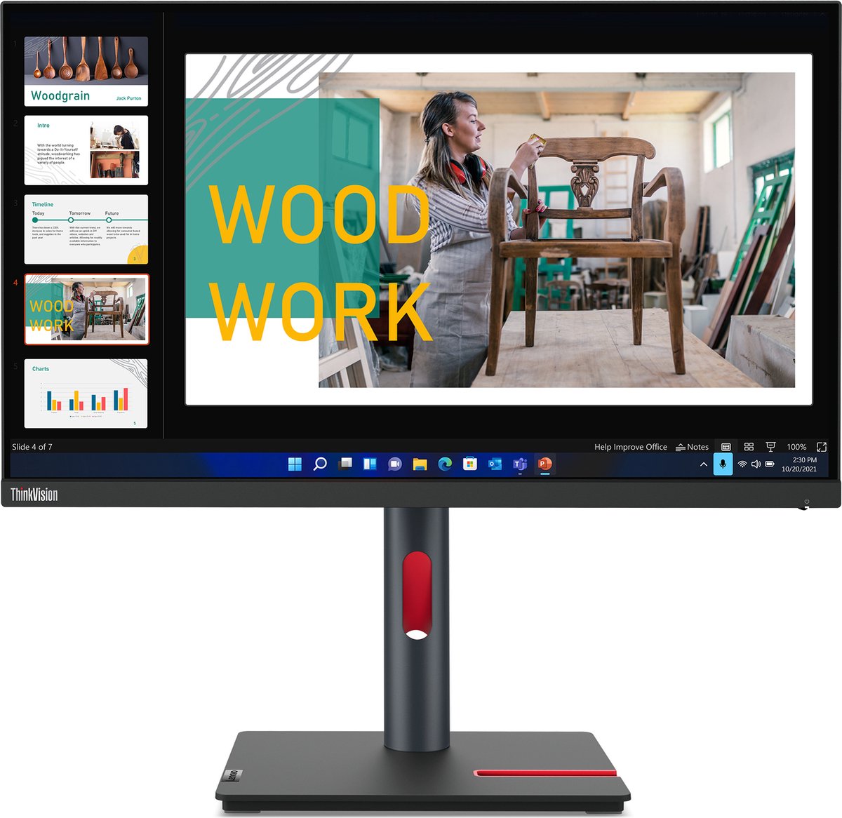 Lenovo ThinkVision P24q-30 computer monitor 60,5 cm (23.8") 2560 x 1440 Pixels Quad HD LED Zwart