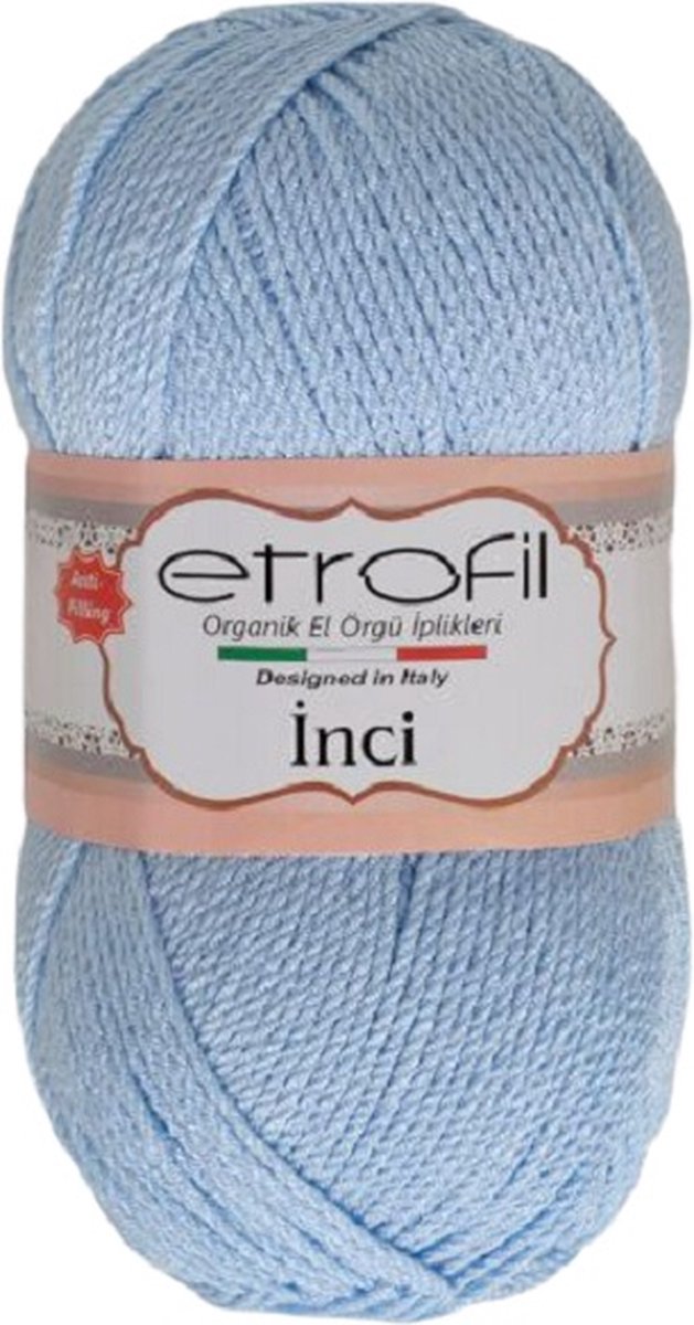Acryl Garen - Set van 4 stuks - Etrofil Inci -Baby Blauw-75027 - Anti Pilling Garen - Wol - Haken - Breien