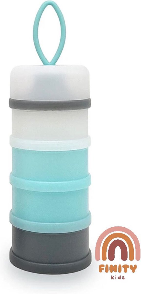 Goedkoopste Kids Finity - Melkpoeder toren - Melkpoeder doseerdoosjes - Melkpoeder bewaarbakjes - 4 laags - Dispenser- BPA vrij - Reisbox - Blauw - Proteïne shake - Dieet shake - Brood trommel - Family Favorites - Kraamcadeau