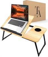 TrueLogic Alpha Bedtafel - Laptoptafel - Laptop standaard - Voor laptops t/m 17 inch - Ontbijttafel - Ontbijt op bed - Wood
