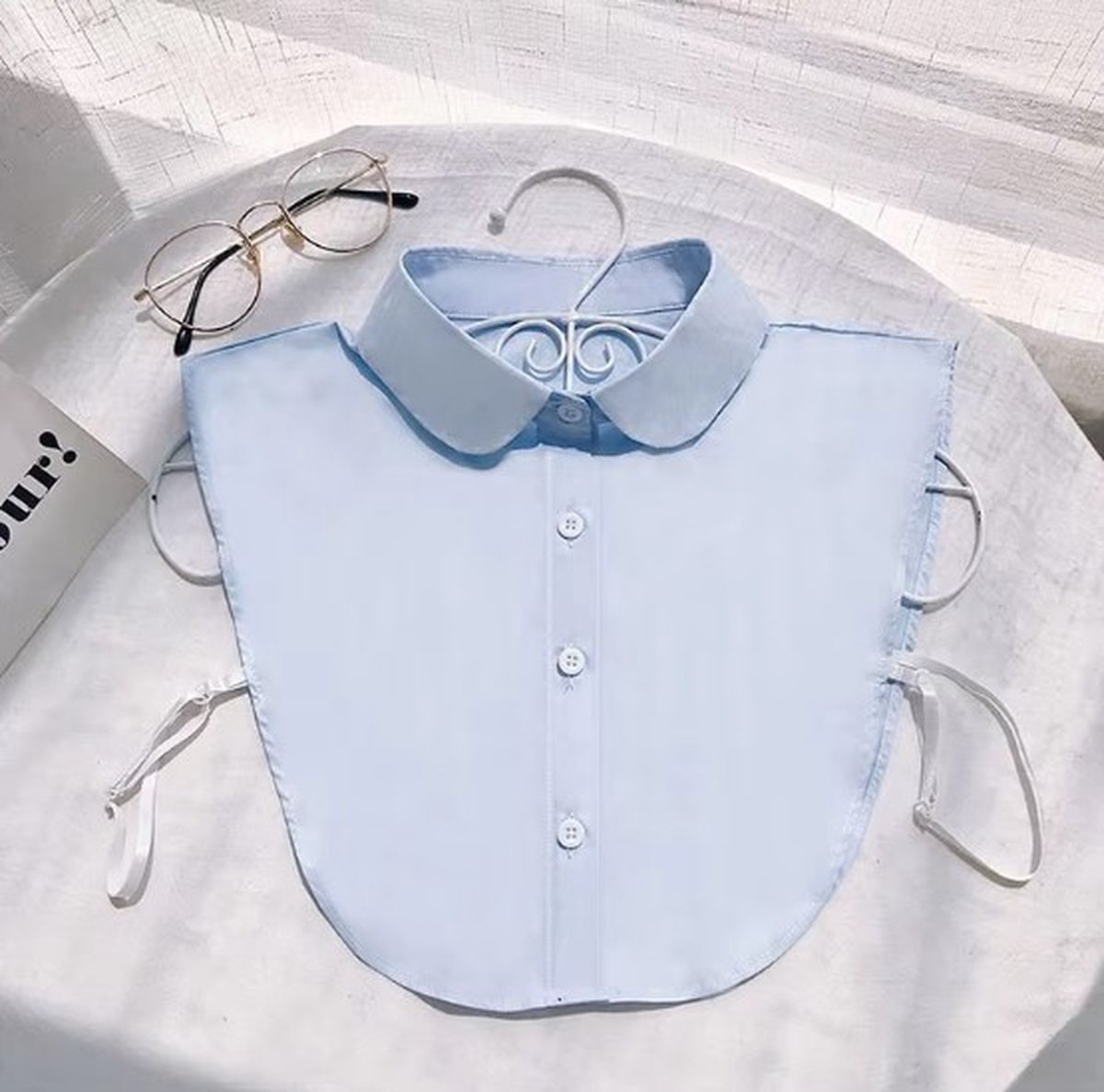 Actie4you® - Losse kraag - Blouse kraagje - Nep los kraagje – Nep Kraagje – Ronde kraag - Licht Blauw