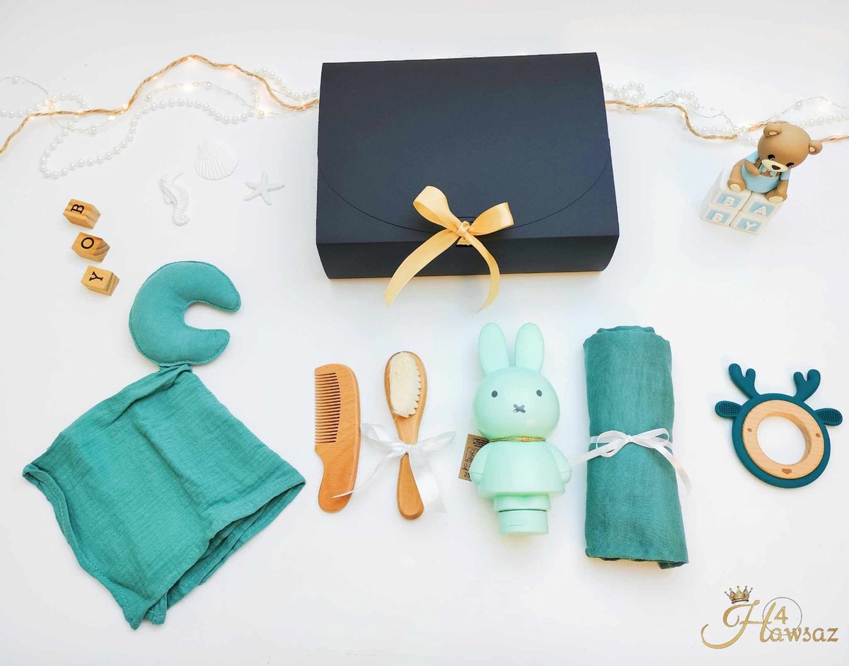 Goedkoopste Genderneutraal - Kraamcadeaus voor jongen en meisje 7 stuks - Hawsaz.nl cadeau - Babygeschenksets - Geboortecadeau - babyshower - Babyset - Baby knuffel doekje - Speenkoord - Babygeschenk - baby speelgoed - Babyverzorging - Nijntje - Gepersonaliseerd