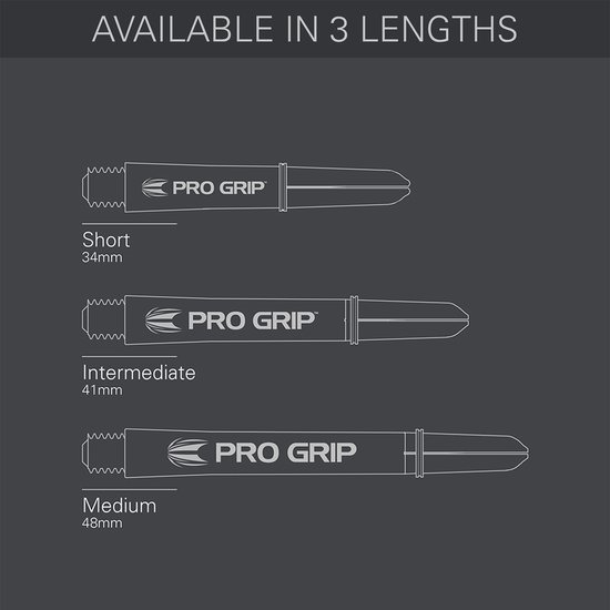 TARGET PRO GRIP TAG GREY & BLACK BAGGED SHAFT SET OF 3 INTERMEDIATE van Target — afbeelding 2