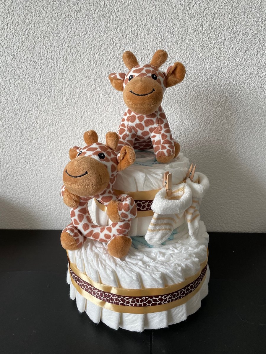 Image of 2-Laags Neutrale Luiertaart Giraffe SoftTouch