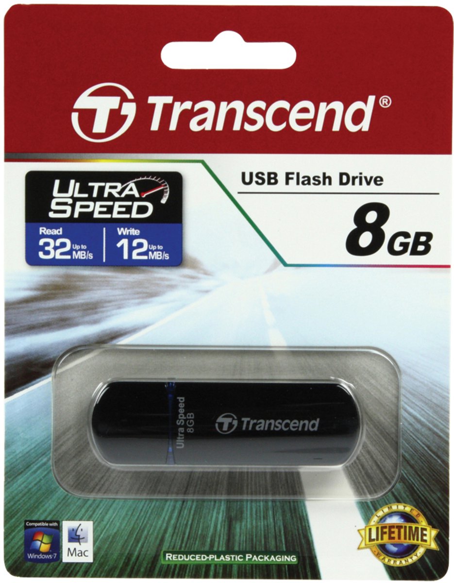 Transcend JetFlash® 600 USB-stick 8 GB USB 2.0 Blauw TS8GJF600