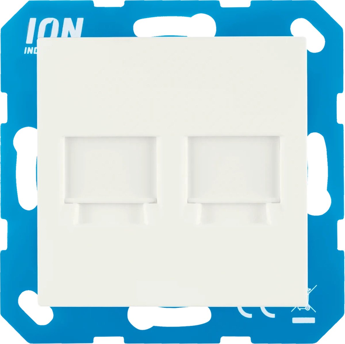ION industries utp aansluitdoos 2-voudig met centraalplaat - V1/J1 alpin wit mat (13.300.015)