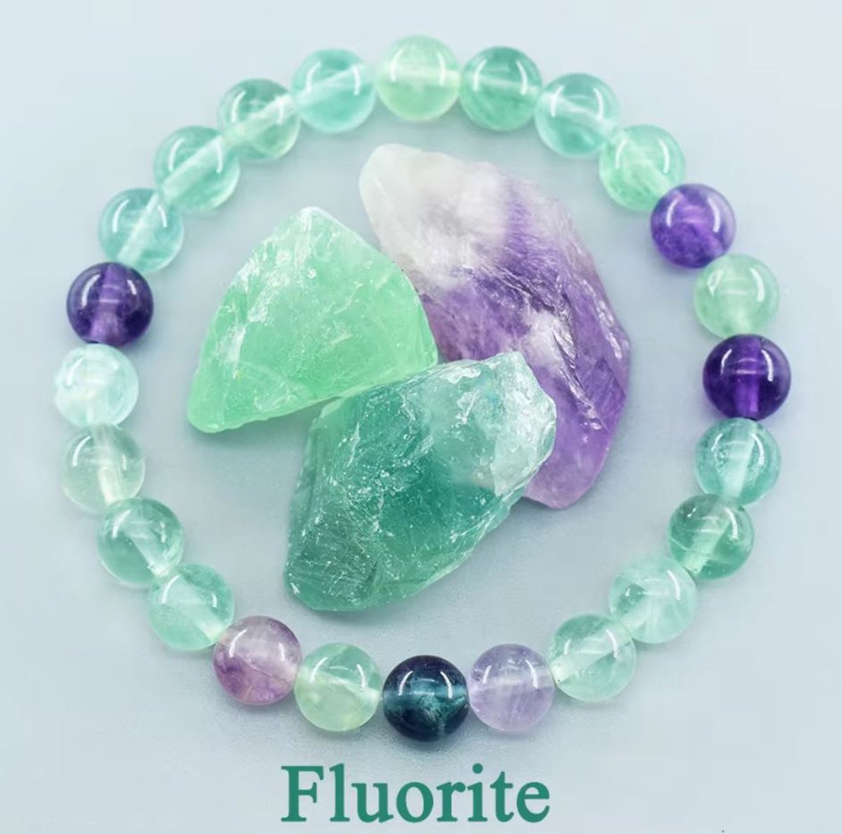 Natuur stenen armband fluorite