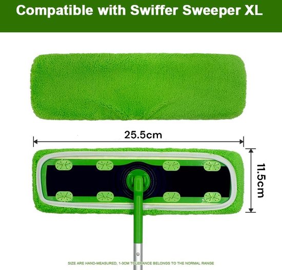 FINEVERNEK 6 verwisselbare microvezel-moppads, wasbaar en herbruikbaar, blauwe dweildoek, geschikt voor Swiffer natte en droge mopstarter