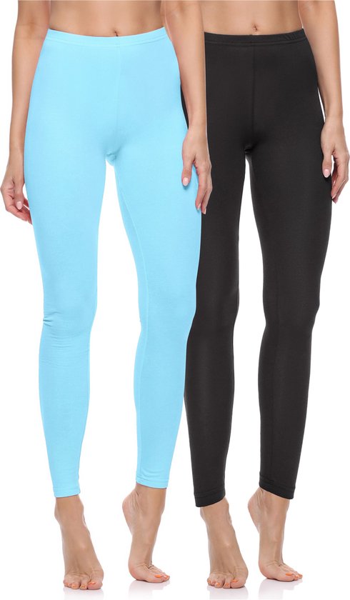 Merry Style Dames Lange Legging 2 Pack MS10-143 (Zwart/Zwart, XXL