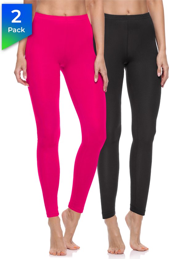 Merry Style Dames Lange Legging 2 Pack MS10-198 (Zwart/Kobalt, M