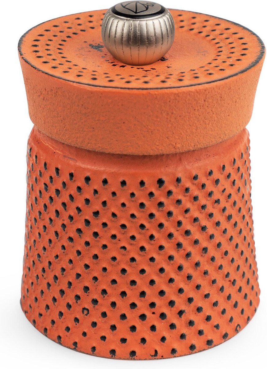 Peugeot handmatige pepermolen gietijzer - oranje, 8 cm