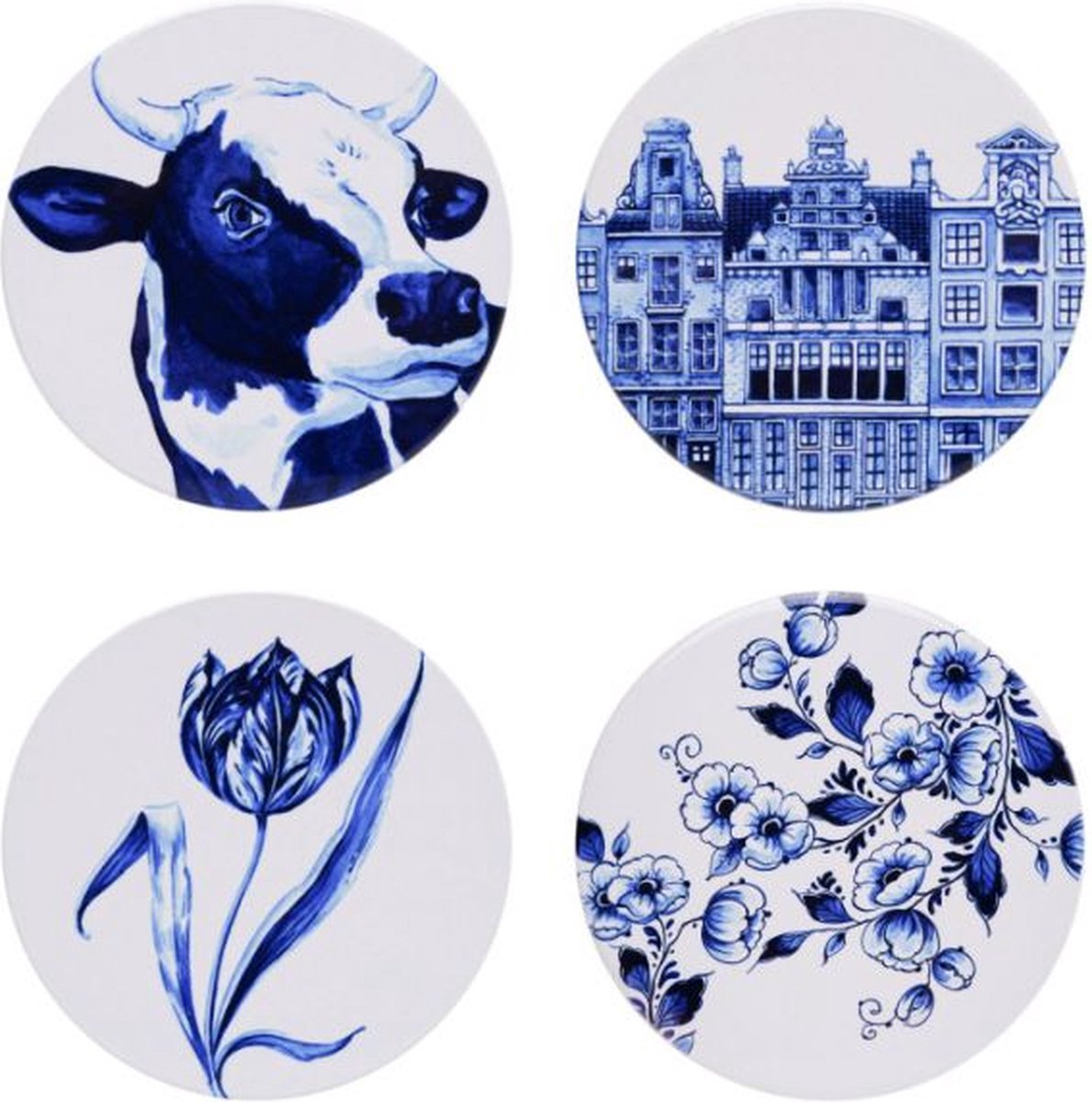 Onderzetters Typisch Hollands - Rond - Keramiek - set van 4
