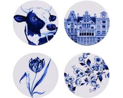 Onderzetters Typisch Hollands - Rond - Keramiek - set van 4