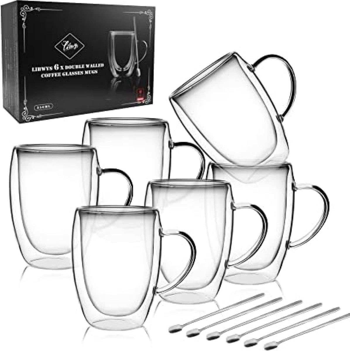 Dubbelwandige glazen - 350 ml - set van 4