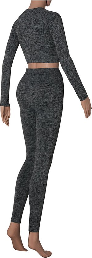 Xtreme - Ensemble de sport femme - Legging/Crop Top - Anthracite - XL - Leggings de sport - Crop top de Sport