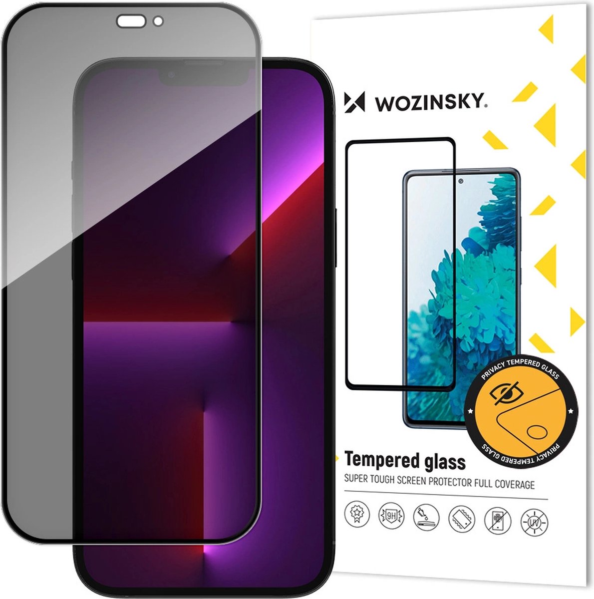 Wozinsky - Privacy - Glass Gehard glas voor iPhone - 14 - Pro - Max - met - Anti - Spy - Privacyfilter