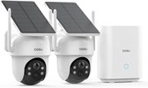 AOSU SolarCam D1 Classic Kit - 2 Beveiligingscamera's met 2K Resolutie - 360° Zicht & AI Tracking