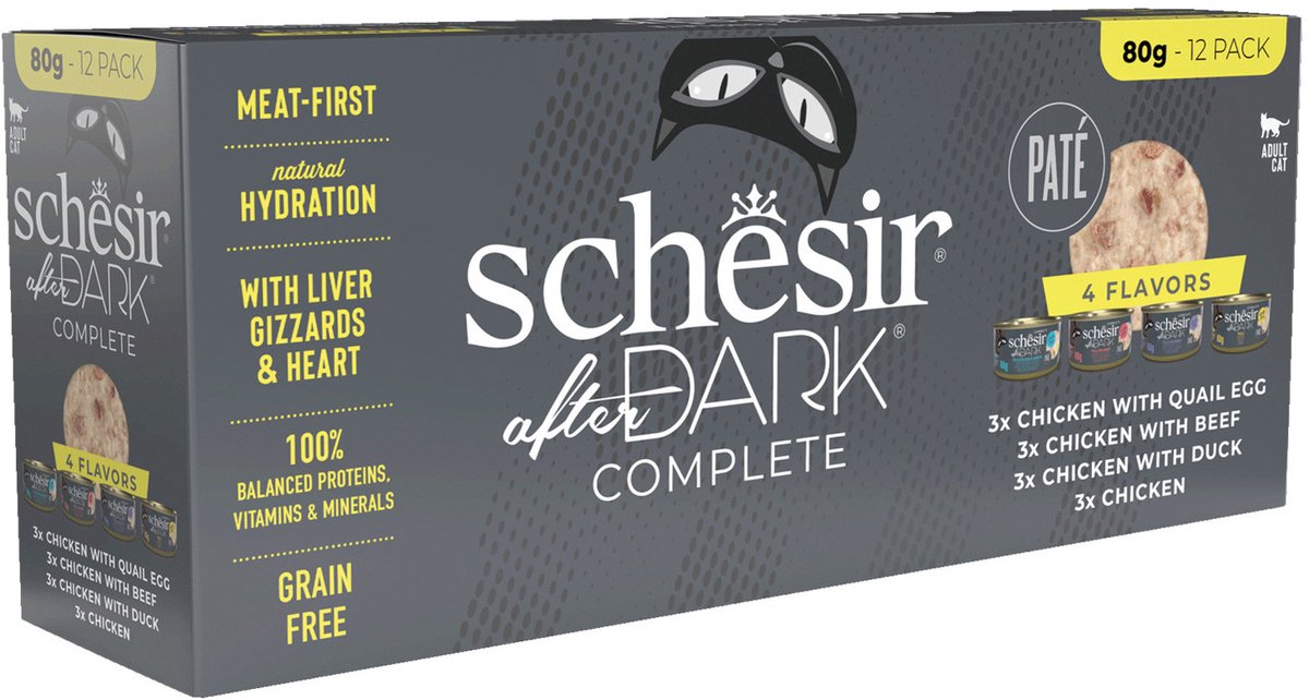 Schesir Schesir After Dark Paté Variatie-Pack - 12 x 80 gr