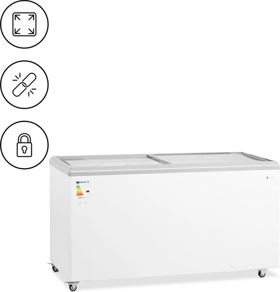 Royal Catering - Vriezer - 450 L - glazen deuren - afsluitbaar