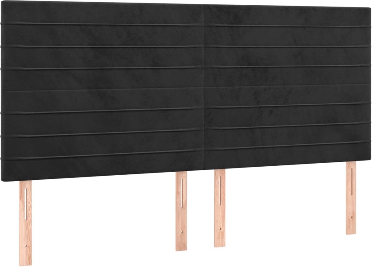 Hoofdbord LED 160x7x78/88 cm fluweel donkerblauw