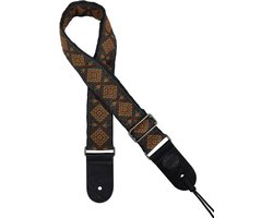 Gitaarband - Gaucho GST-184-10 - Traditional Series - Jacquard weefsel - Leren slips - Meerkleurig