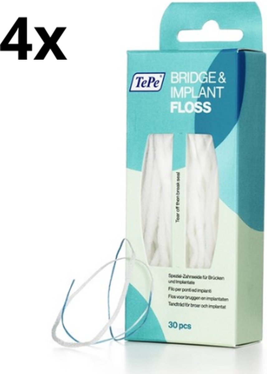 Goedkoopste Tepe Floss Bridge & Implant - 4 x 30 stuks - Voordeelverpakking