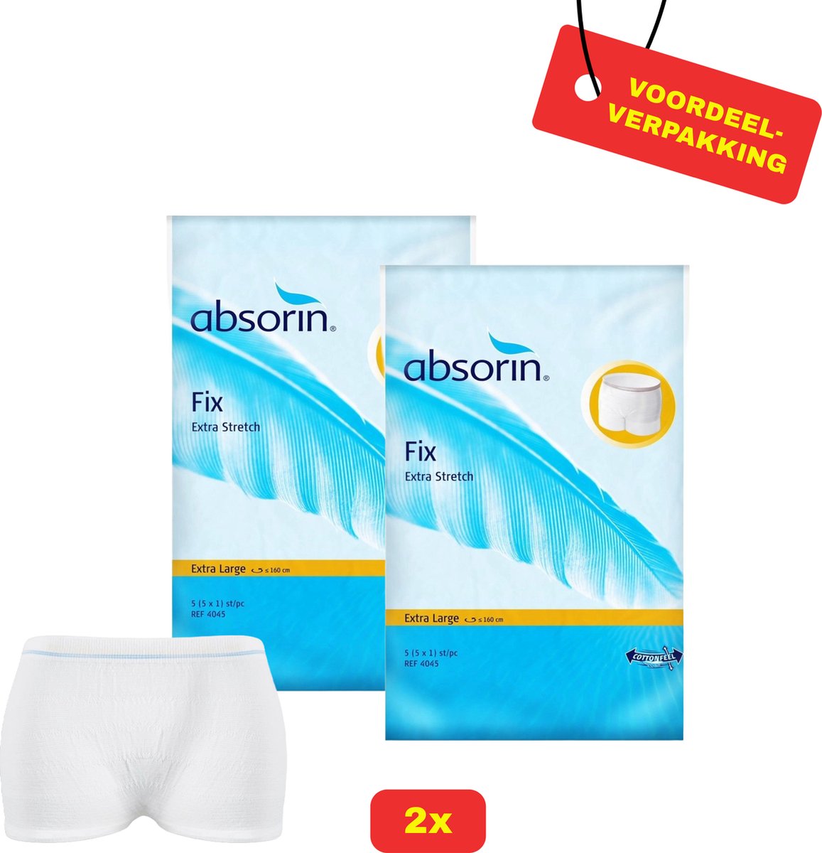 Goedkoopste 2x Absorin Fix Extra Stretch Maat XL - 2x 5 stuks - Voordeelverpakking!