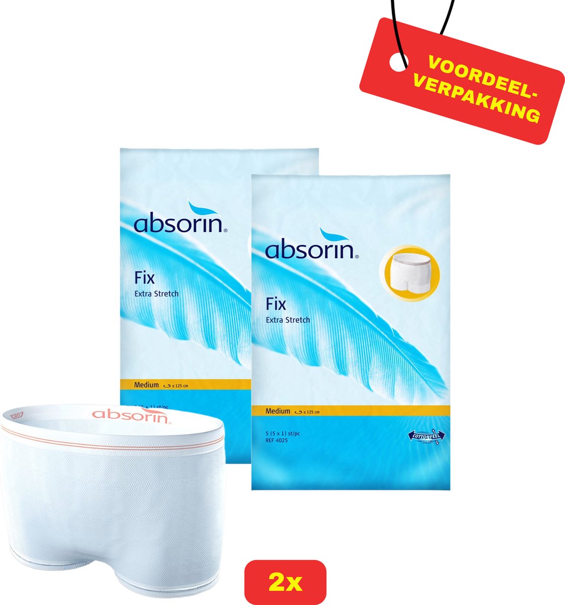 Goedkoopste 2x Absorin Fix Extra Stretch Maat M - 2x 5 stuks - Voordeelverpakking!