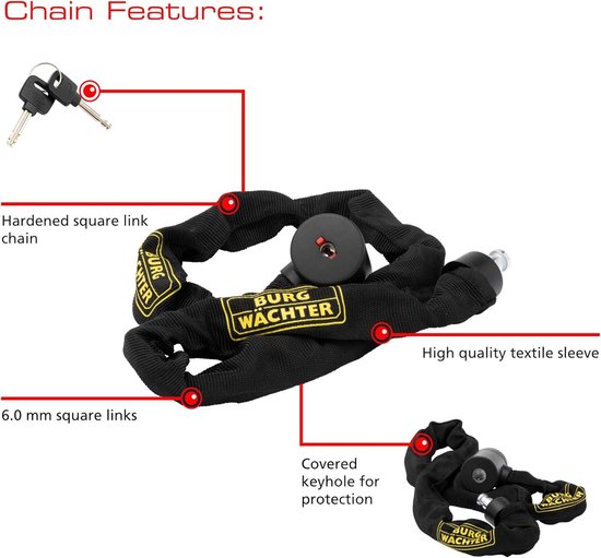 geharden-vierkante-ketting-geïntegreerd-cilinderslot-textielommanteling-harde-fietsketting-lengte-90-cm-zwart van ABUS — afbeelding 3