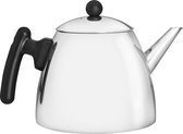 Bol.com Dubbelwandige roestvrijstalen theepot 12 liter zwart handvat - Klassiek design - Theepot voor losse thee aanbieding