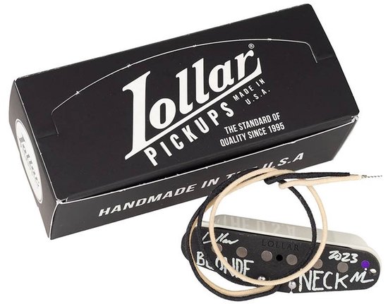 Lollar Vintage Blonde Neck micro à simple bobinage, plots magnétiques plats, parchment