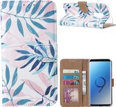 Xssive Hoesje voor Samsung Galaxy S9 Plus G965 - Book Case - Tropische Blaadjes