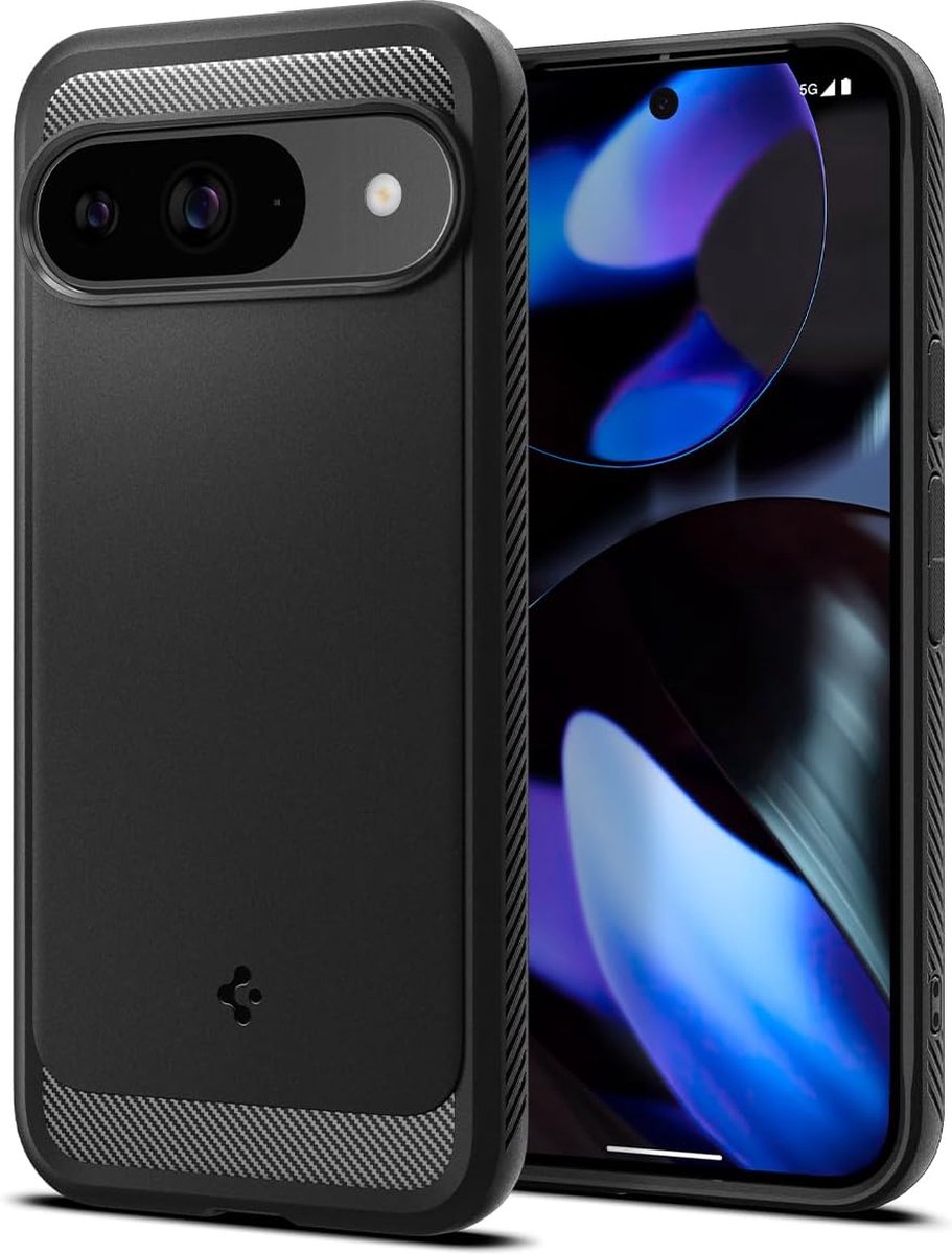 Spigen Geschikt voor Google Pixel 9 / 9 Pro - Back Cover Hoesje - Rugged Armor - Zwart