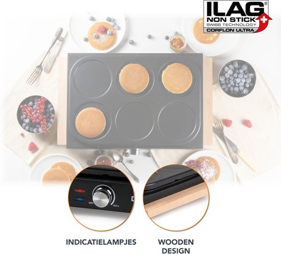 DOMO DO8717PN Pannenkoekenmaker - Crêpe Maker - PFAS-vrije antiaanbaklaag - 6 personen - 6 x Ø 11,5 cm — afbeelding 4