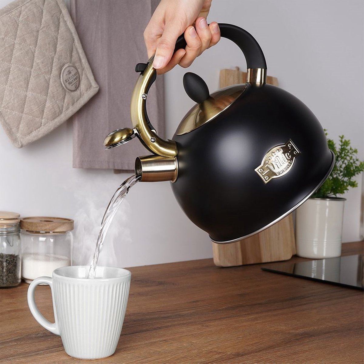 Fluitketel Edelstaal Zwart 3 l - Waterketel met Fluitje - Waterkoker — afbeelding 5